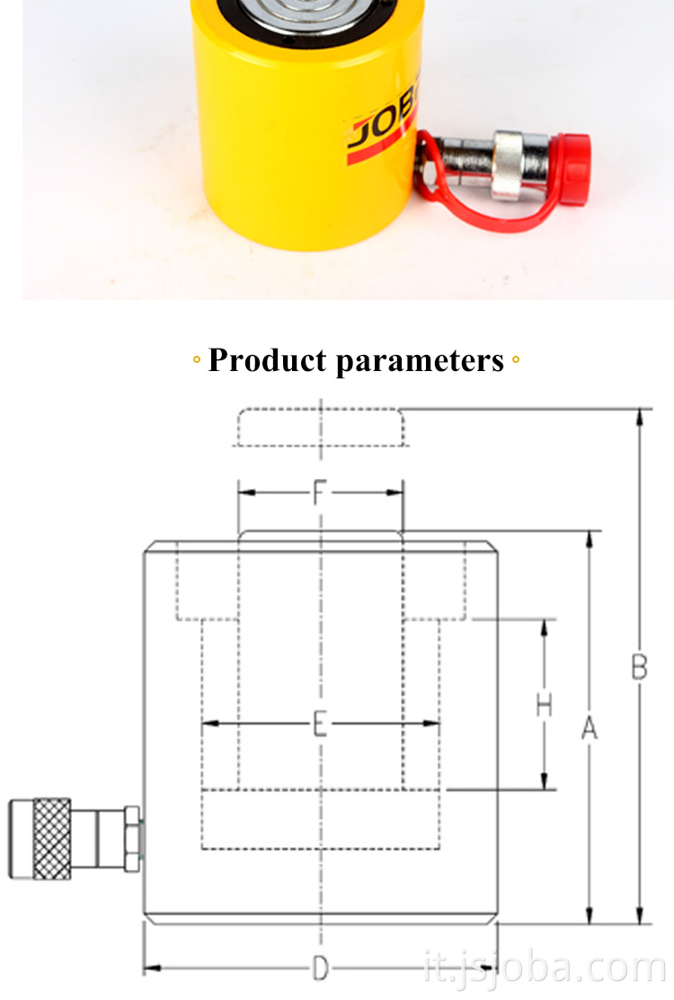 Jrcs sottile jack idraulico a singolo azione 10 tonnellate